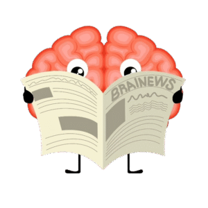 brain reading newspaper illustration